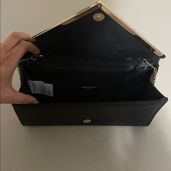 Handbag crossbody clutch black aldo new - Picture 6 of 9